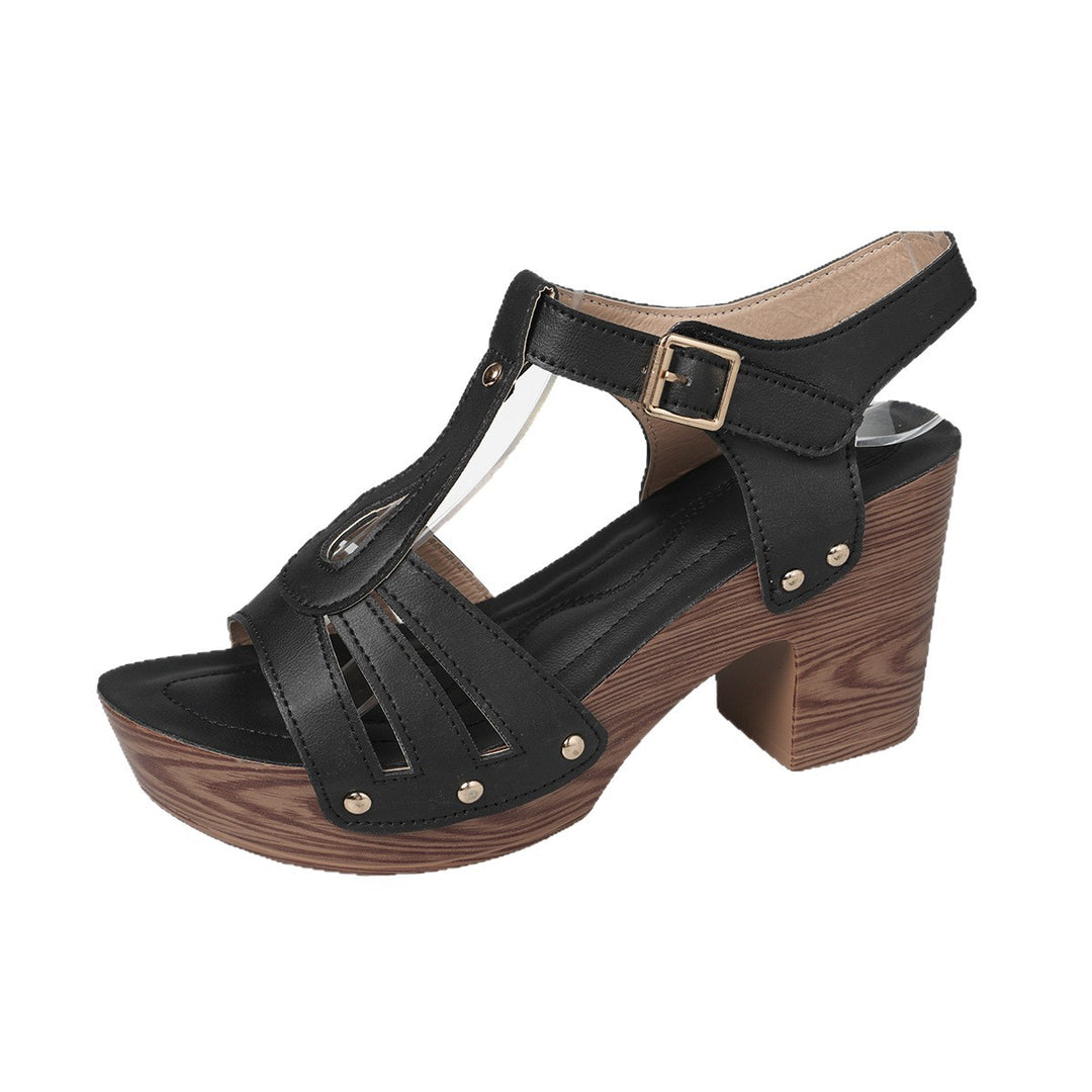 Damen Hochwertige Wedge-Sandalen mit Cut-Out-Design EB