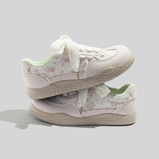 Damen Sneakers mit floralem Design und atmungsaktiver Mesh-Oberfläche EB