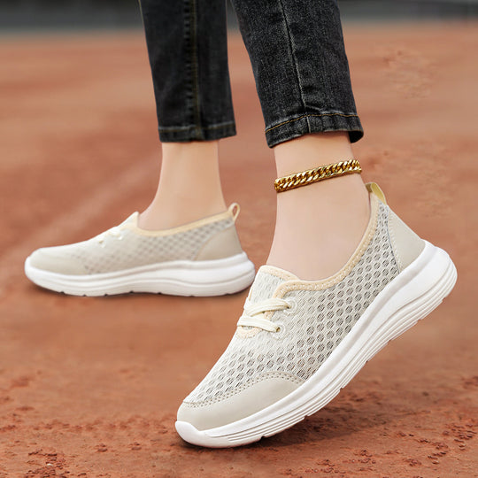 Damen Atmungsaktive und komfortable Freizeit-Sneakers mit elastischem Sitz EB