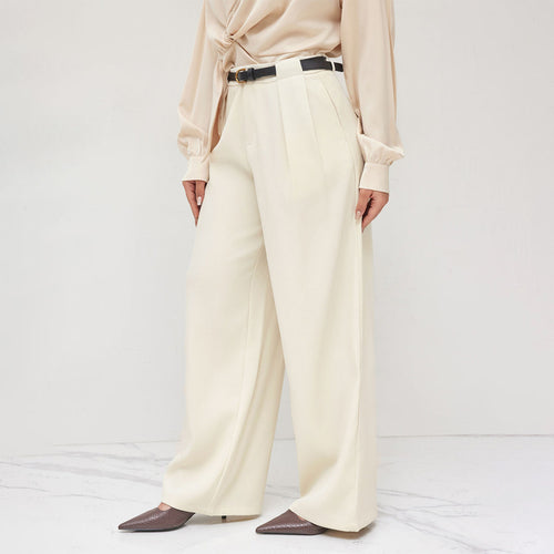 Damen Hochtaillierte Palazzo-Hose mit Gürtel EB