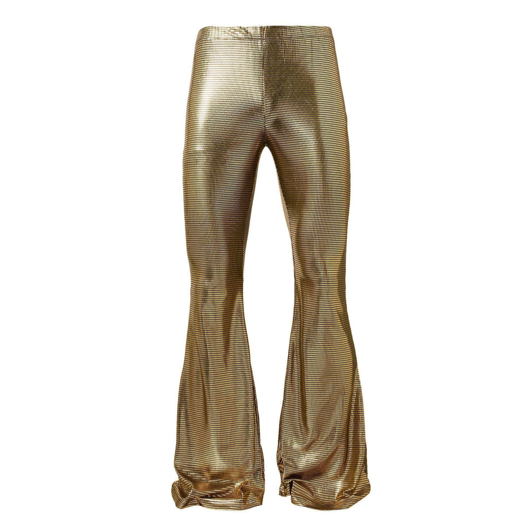 Herren glänzende Disco-Style Hose mit weitem Bein und auffälligem Muster EB