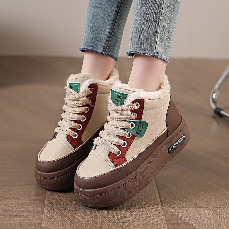 Damen Winterliche High-Top Sneakers mit kuscheligem Innenfutter und dämpfender Sohle EB