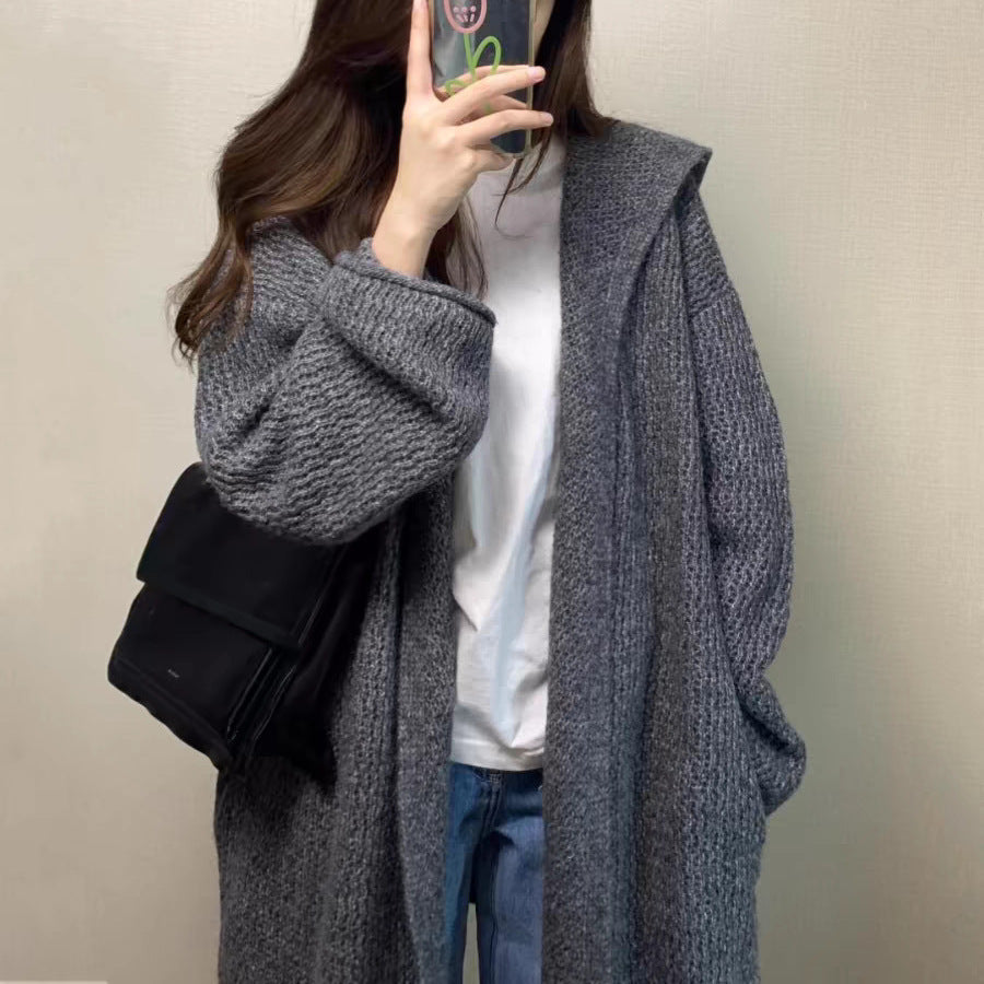 Damen Grobstrick Cardigan mit offenem Schnitt und lässigem Design EB