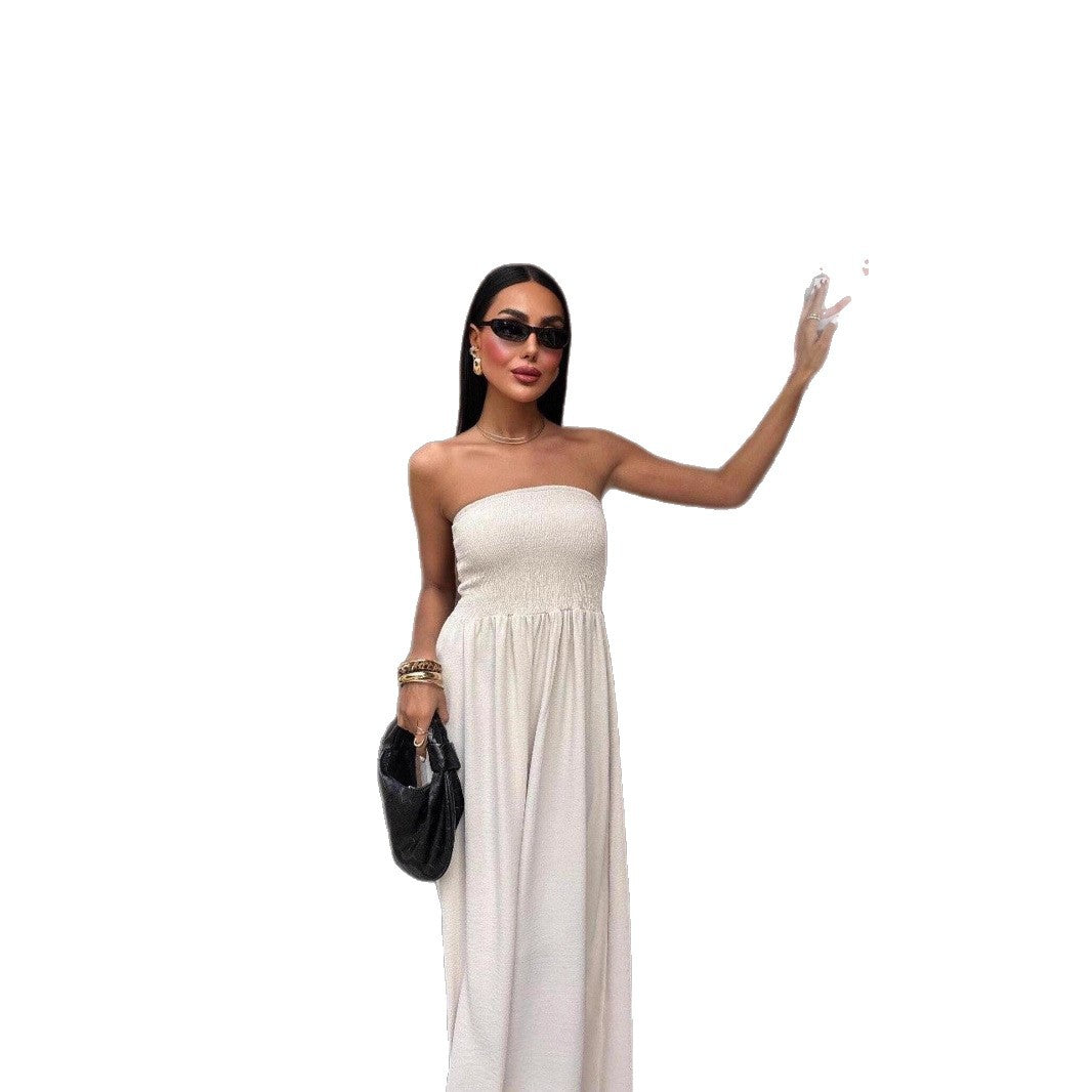 Damen Strickmaxikleid mit elastischem Oberteil EB