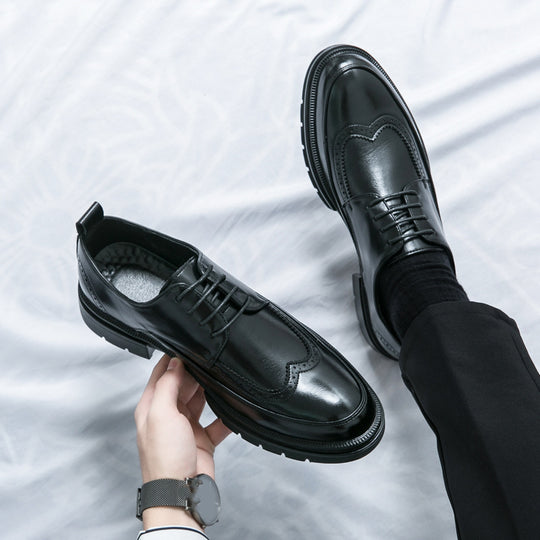 Herren Elegante Schnürschuhe aus hochwertigem Leder mit rutschfester Sohle EB