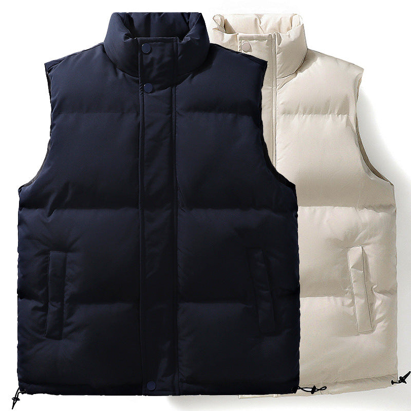Unisex Steppweste mit Thermoisolierung hohem Stehkragen und verstellbarem Saum EB