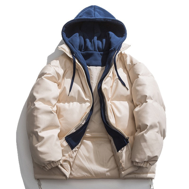 Herren hochwertige gesteppte Daunenjacke mit abnehmbarer Kapuze EB