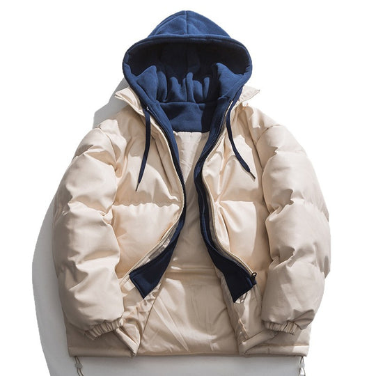Herren hochwertige gesteppte Daunenjacke mit abnehmbarer Kapuze EB