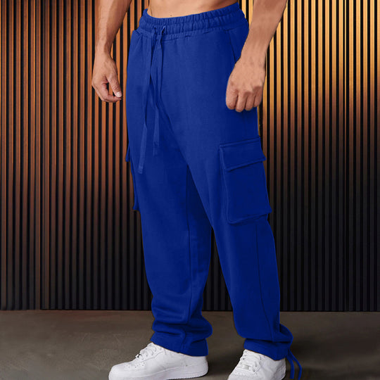 Herren entspannte Cargo-Hose mit praktischem Taschen-Design und elastischem Bund EB