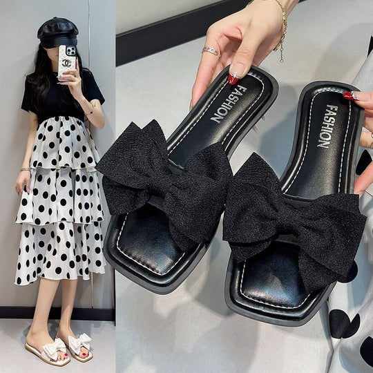 Damen Sandalen mit großen Schleifenakzenten EB