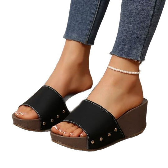Damen modische Wedge-Sandalen mit tierischem Design EB