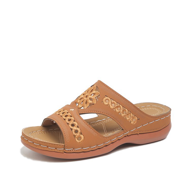 Damen Clogs mit modischem Blütenapplikationsdesign und ergonomischem Fußbett EB