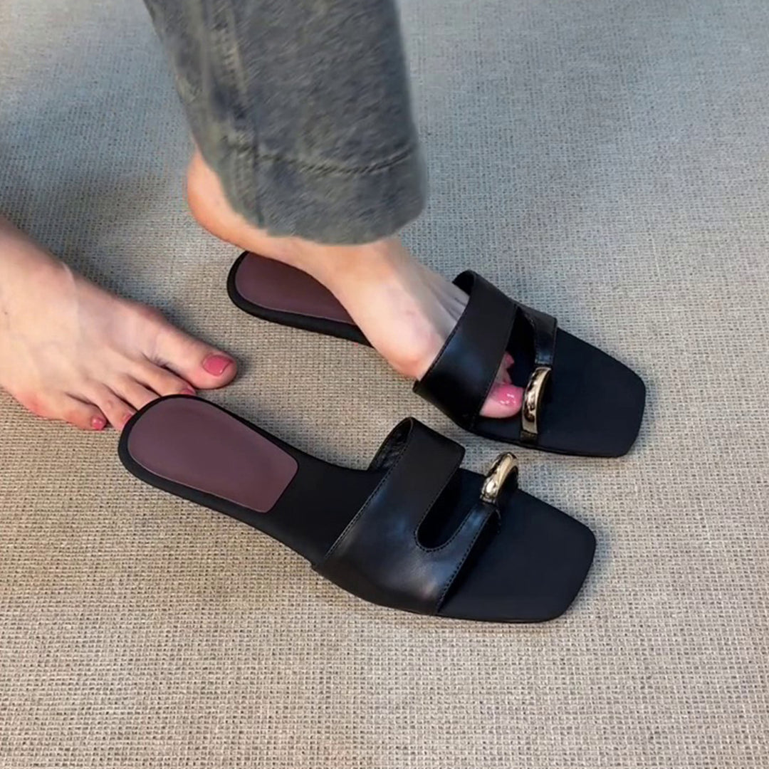 Damen elegante Sling-Sandalen mit modischem Riemen und komfortablem Fußbett EB