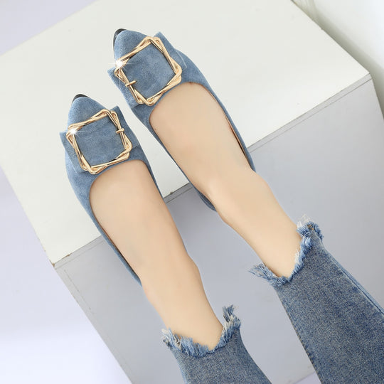 Damen Elegante Ballerinas mit modischem Schmuckdetail EB