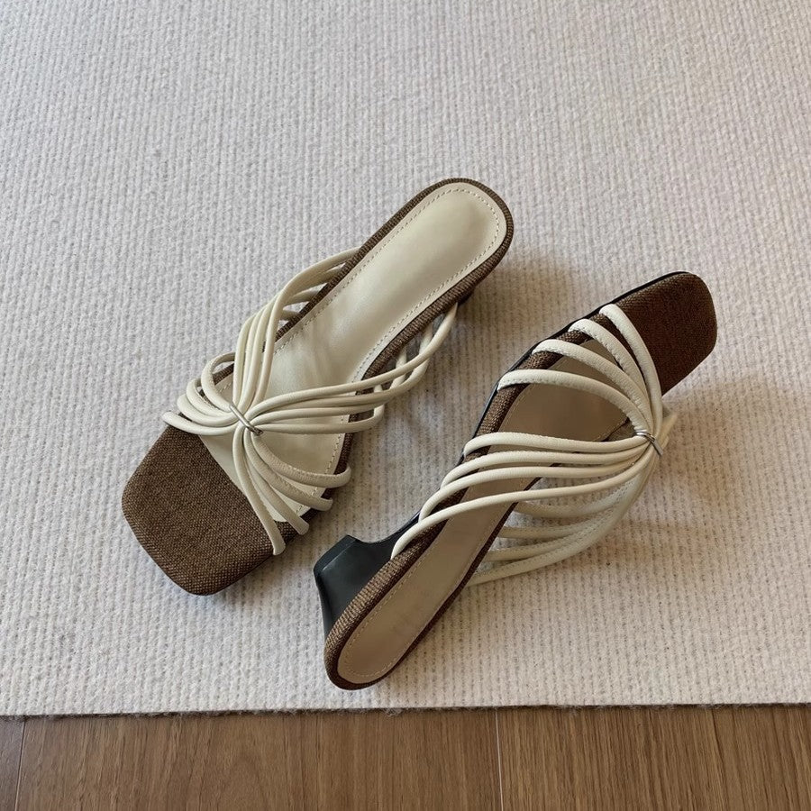Damen Sandalen mit elegantem Flecht-Design und komfortablem Plateau EB