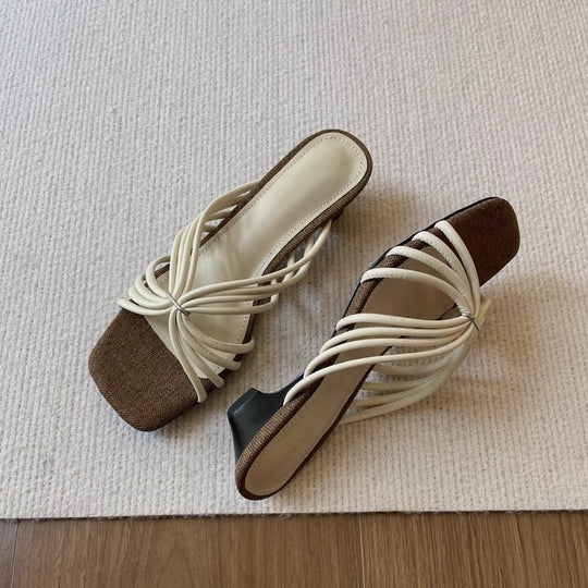 Damen Sandalen mit elegantem Flecht-Design und komfortablem Plateau EB