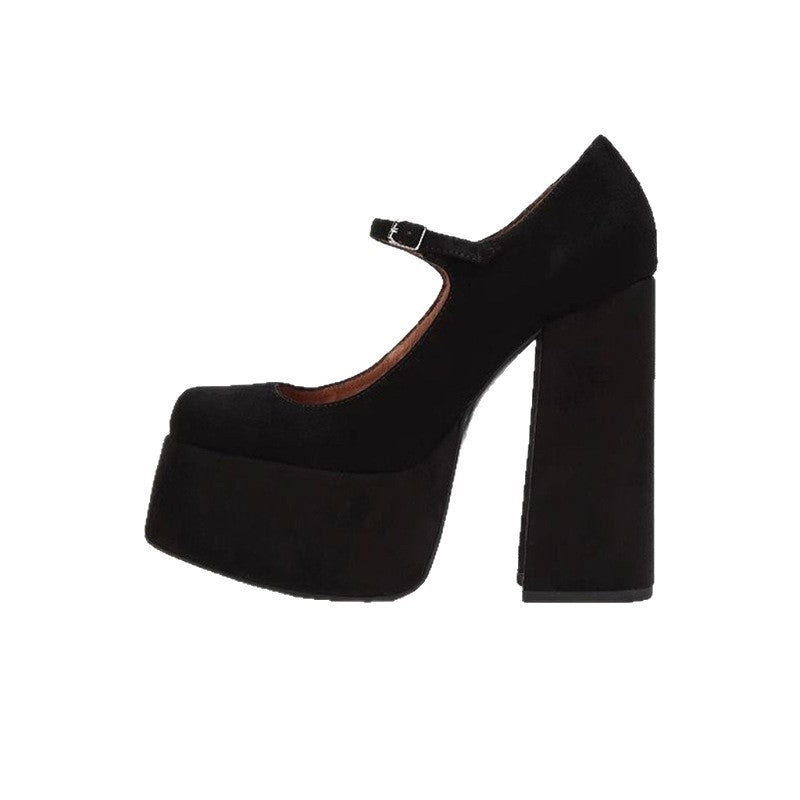 Damen elegante Plateau-Pumps mit verstellbarem Riemchen EB