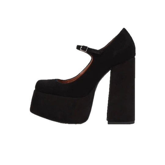 Damen elegante Plateau-Pumps mit verstellbarem Riemchen EB
