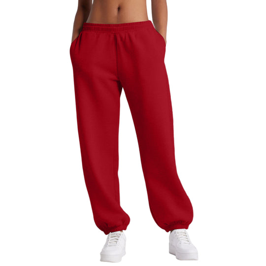 Damen nan schmale High‑Waist Sweat-Jogginghose mit hohem Komfortbund, verstellbarem Kordelzug und elastischen Knöchelbündchen EB