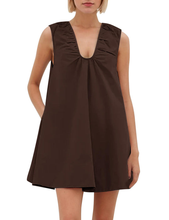 Damen Lässiges Sommerkleid mit Rüschen-Ausschnitt EB