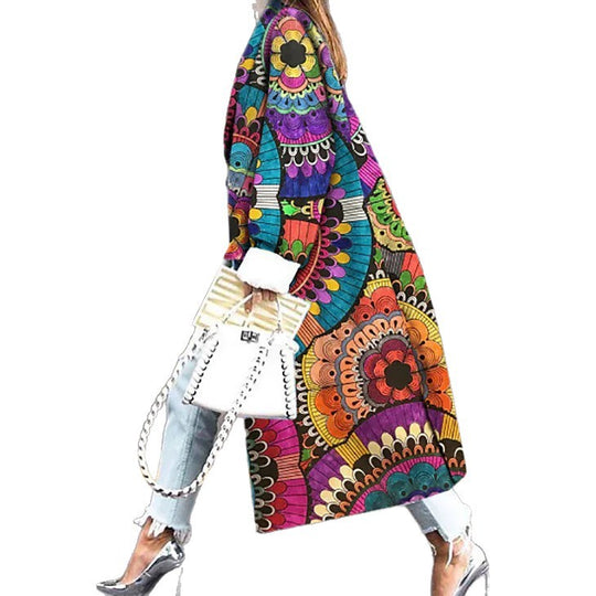Damen Trendiger Kimono mit buntem Mandala-Muster EB