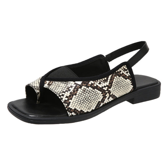 Damen Sling-Sandalen mit modischem Schlangenmuster EB