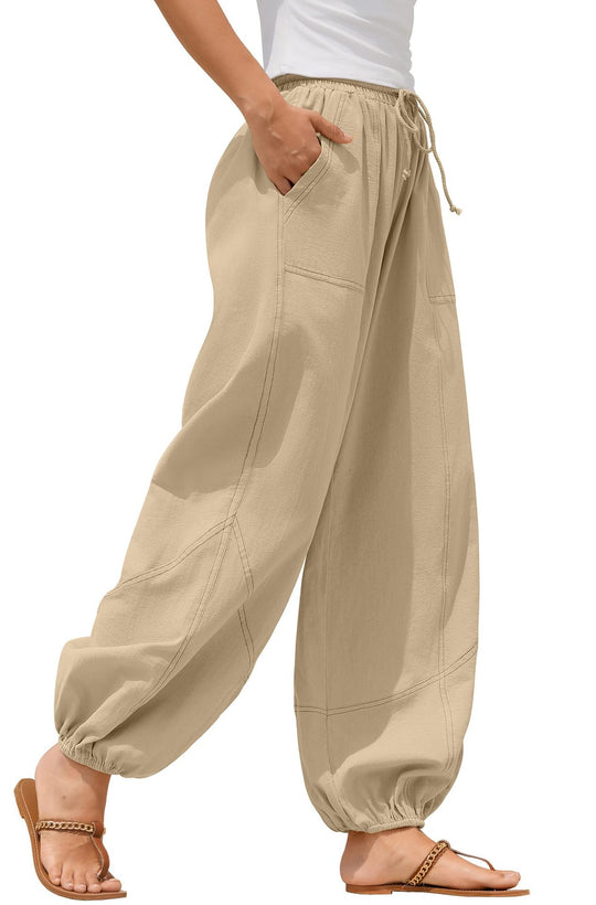 Damen Lässige Weitbein-Hose mit praktischen Taschen EB