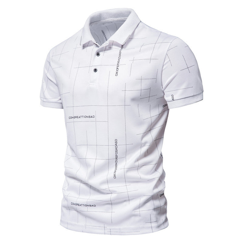 Herren Poloshirt mit modernem grafischen Druck und atmungsaktiver Funktion EB
