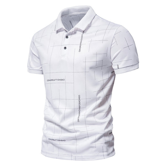 Herren Poloshirt mit modernem grafischen Druck und atmungsaktiver Funktion EB