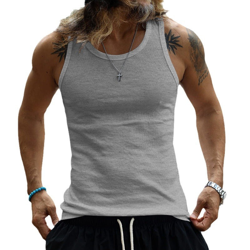 Herren Muskelshirt mit atmungsaktivem Rippenstrick EB