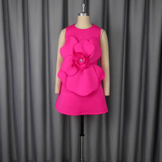 Damen Blumenkleid mit 3D-Design EB