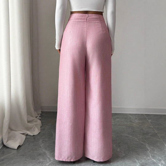 Damen weite High-Waist-Hosen EB