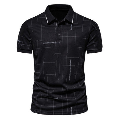 Herren Poloshirt mit modernem grafischen Druck und atmungsaktiver Funktion EB