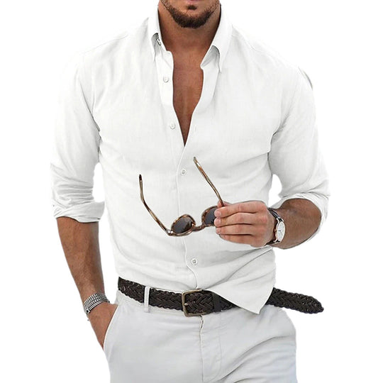 Herren Elegantes Langarmhemd aus hochwertiger Baumwolle EB