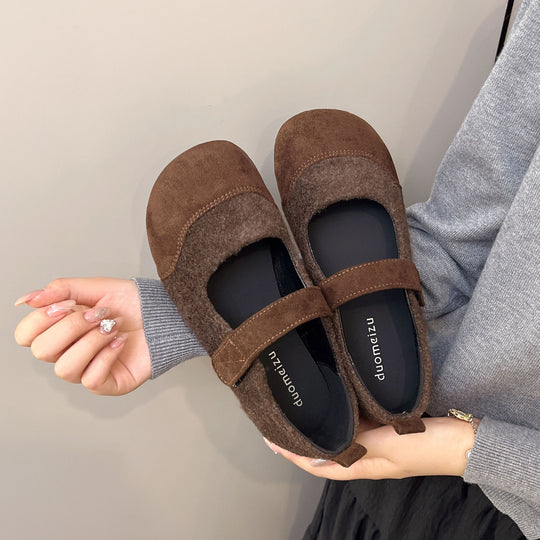 Damen Hausschuhe mit verstellbarem Riemen und warmem Innenfutter EB