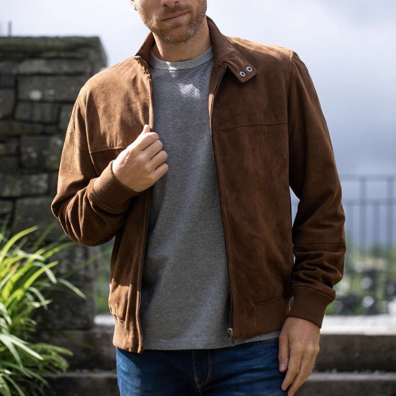 Herren hochwertige Wildlederjacke im modernen Schnitt EB