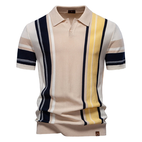 Herren Poloshirt mit modernem Streifen-Design und hochwertiger Baumwollmischung EB
