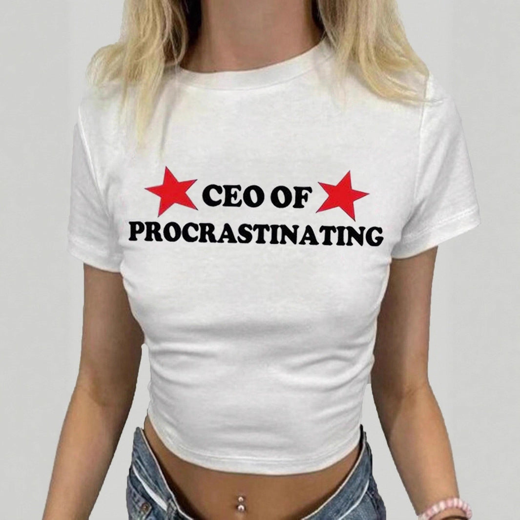 Damen T-Shirt mit kreativem Statement-Druck EB