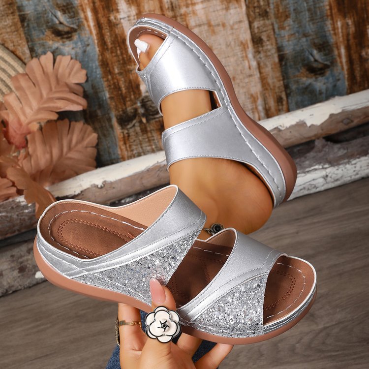 Damen Komfortable Clogs mit modischen Querriemen und ergonomischem Fußbett EB