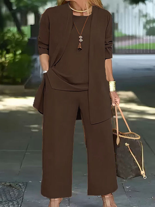 Damen lässiges und elegantes Zweiteiler-Set mit weitem Schnitt und modernen Akzenten EB