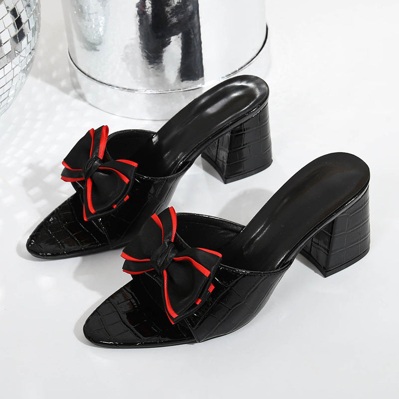 Damen Elegante Slingback-Sandalen mit verspieltem Schleifen-Detail EB