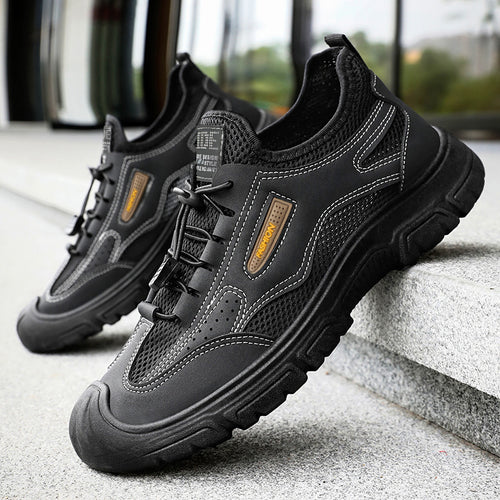 Herren nan robuster Mesh-Trekkingschuh mit verstärkter Gummizehenkappe, Schnellzug-Schnürung und griffiger Profilsohle EB