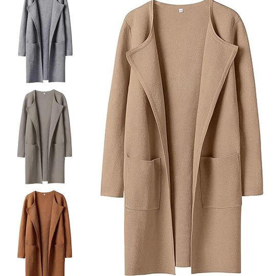 Damen Offener Strickmantel mit Taschen EB