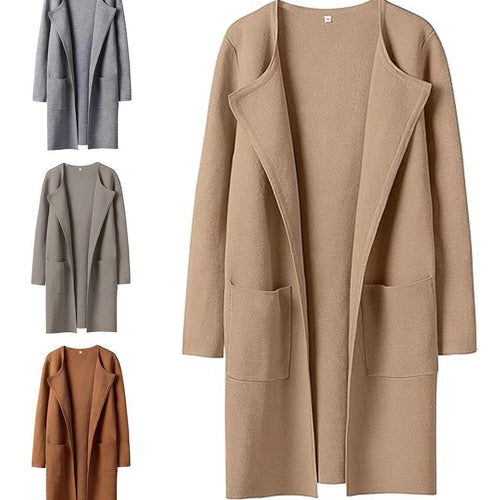 Damen Offener Strickmantel mit Taschen EB