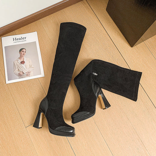 EB | Über-die-Knie-Stiefel mit Blockabsatz