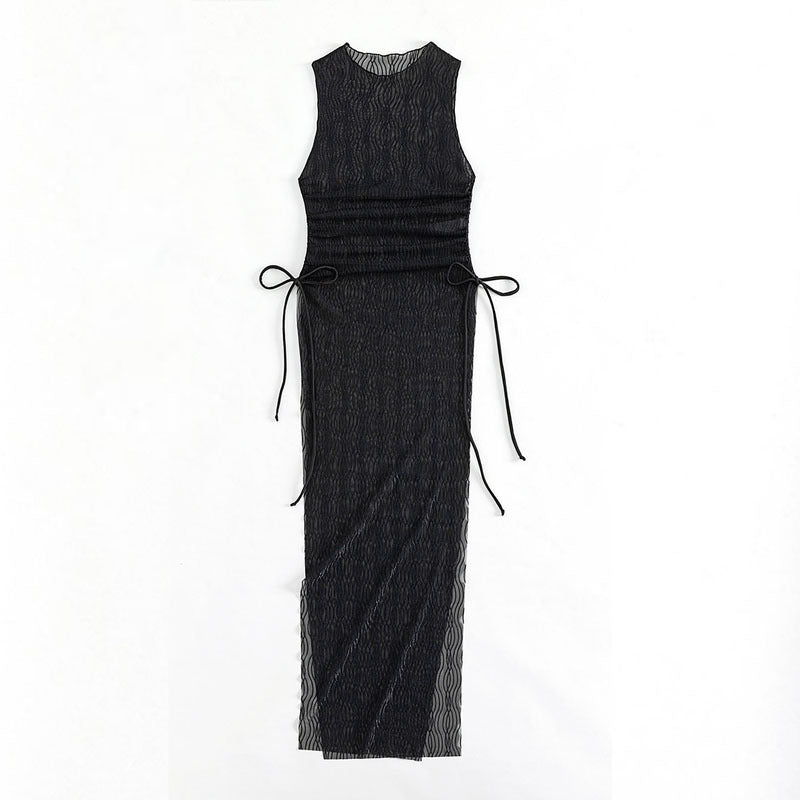 Damen lässiges Maxikleid mit Rüschendetails EB