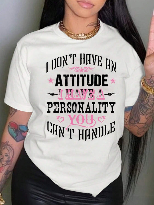Damen T-Shirt mit kreativem Grafikdruck und luxuriösen Paillettenakzenten EB