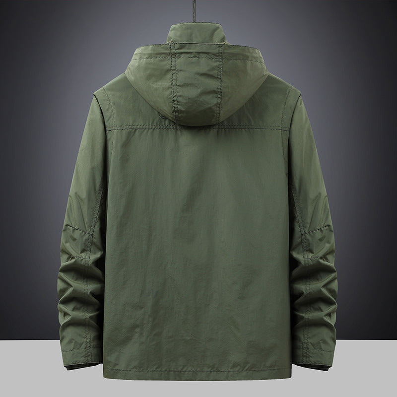 Herren  multifunktionale Fieldjacke mit Kapuze und zahlreichen Taschen EB