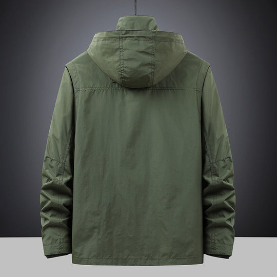 Herren  multifunktionale Fieldjacke mit Kapuze und zahlreichen Taschen EB
