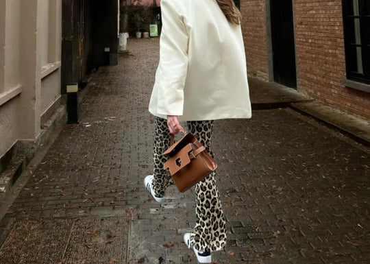 Damen modische Stoffhose mit animalischem Muster EB